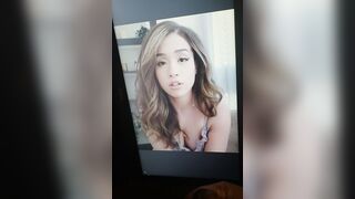 Made a mess on Poki's face - Pokimane Cum Tributes