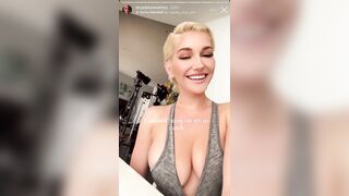 Teasing her Tits on Instagram