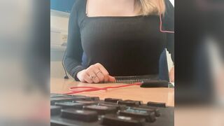 Love getting my boobs out at the office ???? - Slim Babes with Big Tits