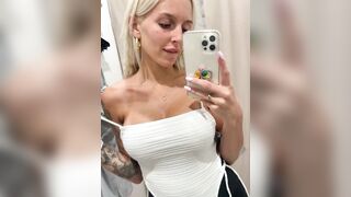 public, a little strip in the dressing room) - Slim Babes with Big Tits