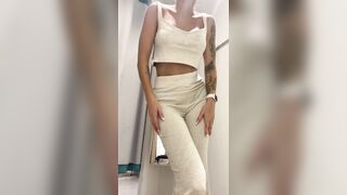 little strip in the dressing room for you) pleasure waching! - Slim Babes with Big Tits
