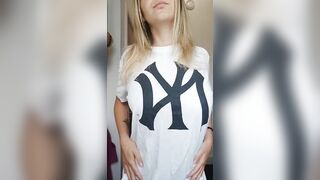 American sports suck but the t shirts hide my tittys well ???????????? [F] - Slim Babes with Big Tits