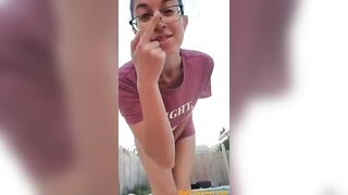 Sexy Glasses Babe Showing Off - Porn Fetish