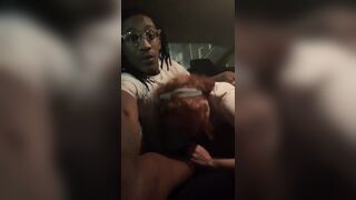 Black Dude Banging A Chubby White Girl In The Car In The Night