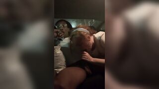 Black dude banging a chubby white girl in the car in the night - BBC