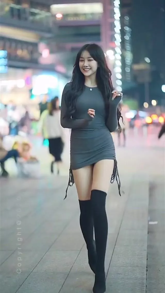 Asian Tight Dress - Pretty Asian Girls: Tight dress and thigh highs - Porn GIF Video |  netyda.com