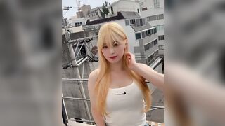 Sexy blonde asian