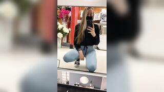 Pulling my tits out at the store - Public