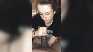 White girl tries to make his boyfriend cum as quickly as possible - Proudly Blacked