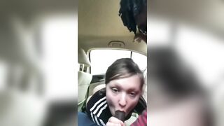 Young snowbunny BJ in the car