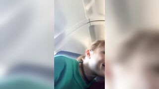Blowjob on a plane - Public