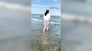 Flashing my boobs at the beach. Was definitely noticed! - Public