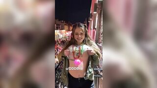 Wanted to show the whole crowd my tits???????? - Public Flashing