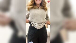 I love being an internet whore and showing off my tits, especially at work! - Public Flashing