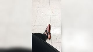 Sneaking shots during training - Public Feet