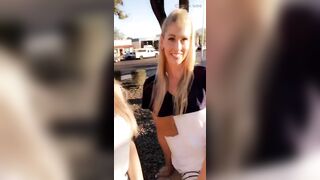 2 blondes showing off - Public Flashing
