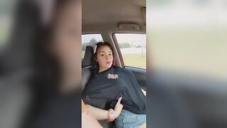 I distracted my driver with my little Teenage boobies! - Public Flashing
