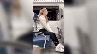 someone sat in front of me!! - Public Flashing