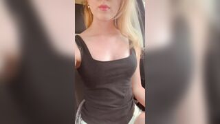Flashing my tits on a road trip - Public Flashing
