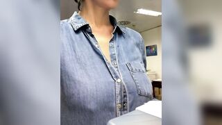 Nanda Reyes Flashing Huge Tits in a office - Public Flashing