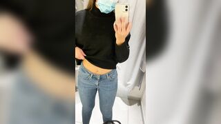 Would you join my shopping trip? You could fuck me in that changing room - Public Flashing