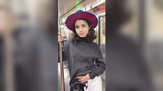 I hope I brightened up someones day on the subway ???? - Public Flashing