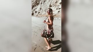Can you tell how happy being on the beach naked makes me? - Public Flashing