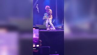 Piss on his face in a live concert - Public Fuck