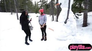 Snowman fuck⛄️ - Public Fucking