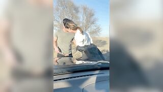 We were on a long roadtrip when she started stroking my cock. So I pulled over and had some more fun ???? - Public Sex