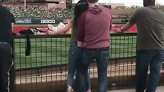 Dude Fingers Drunk Girlfriend During A Match - Public Fuck