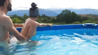 Delicious White Ass Outdoor Amateur Sex In Pool - Public Sexiness