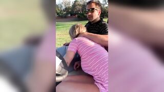 18 y/o Gabbie sucking at the Golf Course - Public Sex