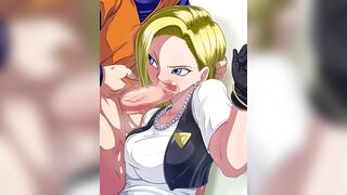 Krillin face fucks Android 18 until he cums (raburebo, sijix) [Dragon Ball] - Rule34