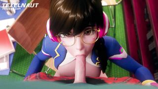 Dva blowjob and swallow cum (texelnaut )[overwatch]