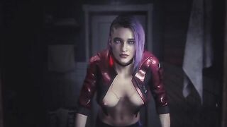 Jill Valentine Cosplays as naughty CyberPunk V - Resident Evil NSFW