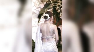 Kriti Sanon flaunting her tight body in shiny sexy saree and backless blouse - Saree