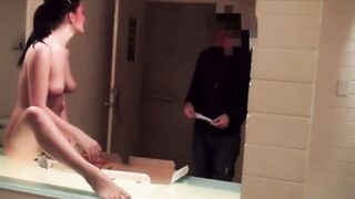 Pizza guy touched her pussy - Pizza Dare