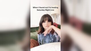 Finding out she’s hosting Saturday Night Live - Selena Gomez