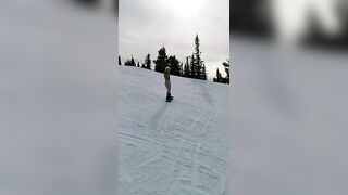 Just a girl snowboarding