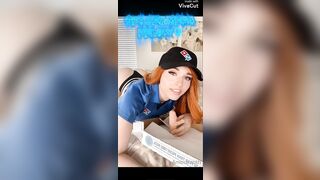 Domino's girl pizza on pusssy - Sexy ASMR Girls