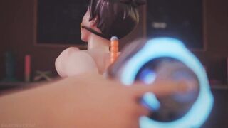 Brigette toys with Tracer (BaronStrap) [Overwatch] - Pleasured Pixels
