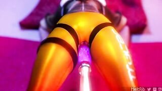 Dildo machine makes Tracer squirt like crazy (MeltRib) [Overwatch]