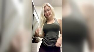 She's Getting Naughty In A Public Toilet And Omg That Body ???? - Shaking Boobs